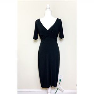 Banana Republic Cross Top 1/2 Sleeve Black Dress